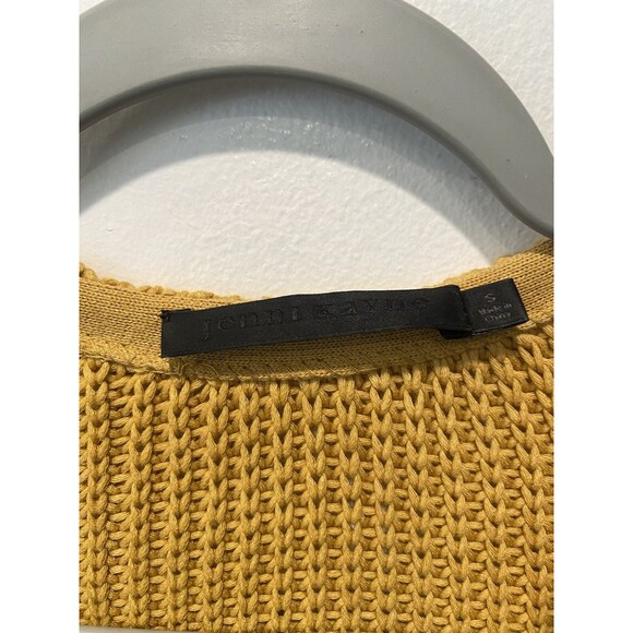 Jenni Kayne Mustard Color Cabin Cable Knit Fisherman Sweater Organic Cotton Sz S - Picture 4 of 9